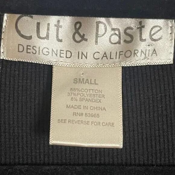 Cut and Paste Small Dress Y2K Butterfly Black Bodycon Ribbed Fitted California - Picture 4 of 5